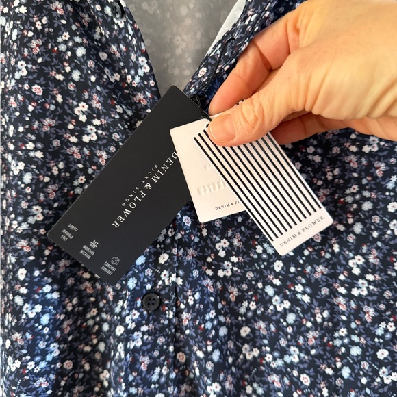 Denim & Flower Men’s Navy Floral Button Down Shirt - Picture 4 of 8